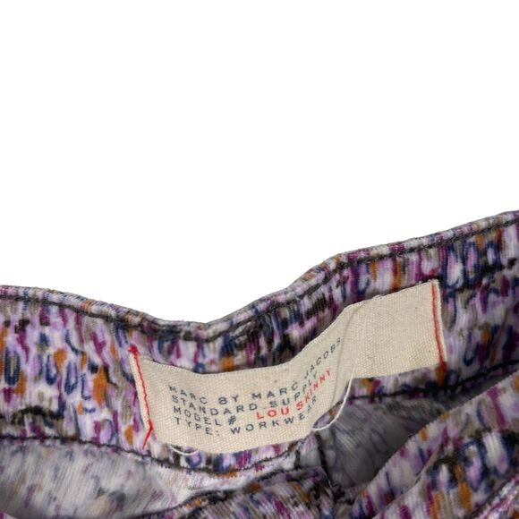 Marc by Marc Jacobs Lou Skinny Jeans Purple Printed Corduroy Mid Rise Womens 29 - Picture 3 of 8